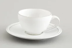 Jille, Cup And Saucer, Ceramic, White, S, 50Ml
