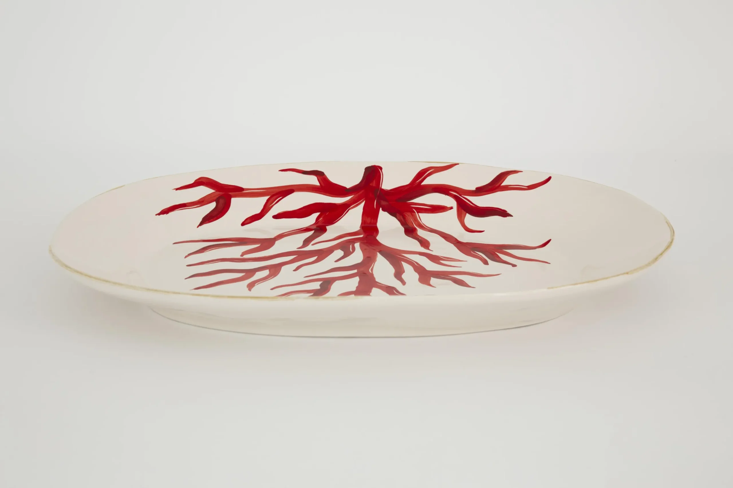 Kao, Serving Plate, Coral, Oval