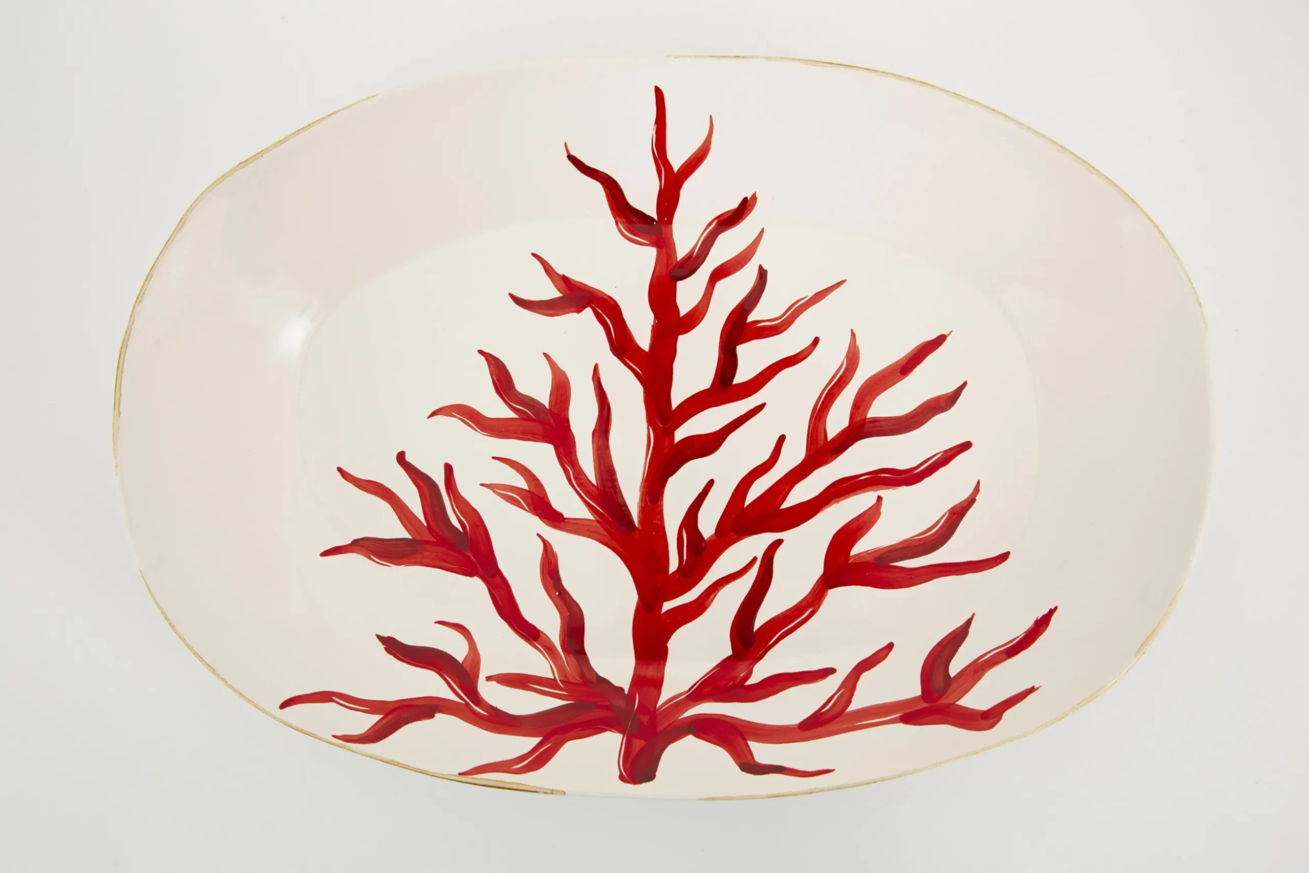 Kao, Serving Plate, Coral, Oval