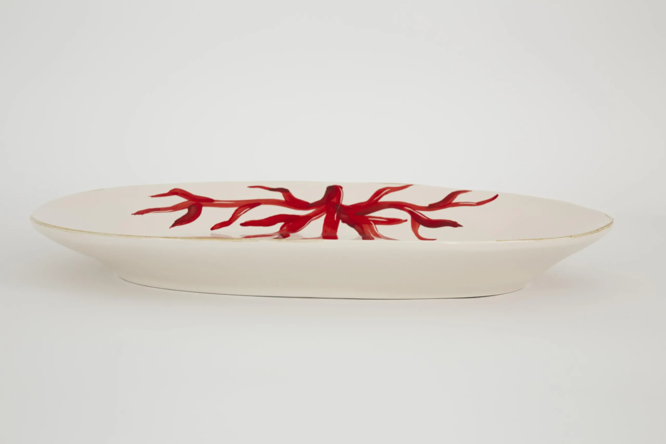 Kao, Serving Plate, Coral, Oval