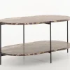 Karina, Coffee Table, Marble And Metal, Red