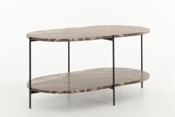 Karina, Coffee Table, Marble And Metal, Red