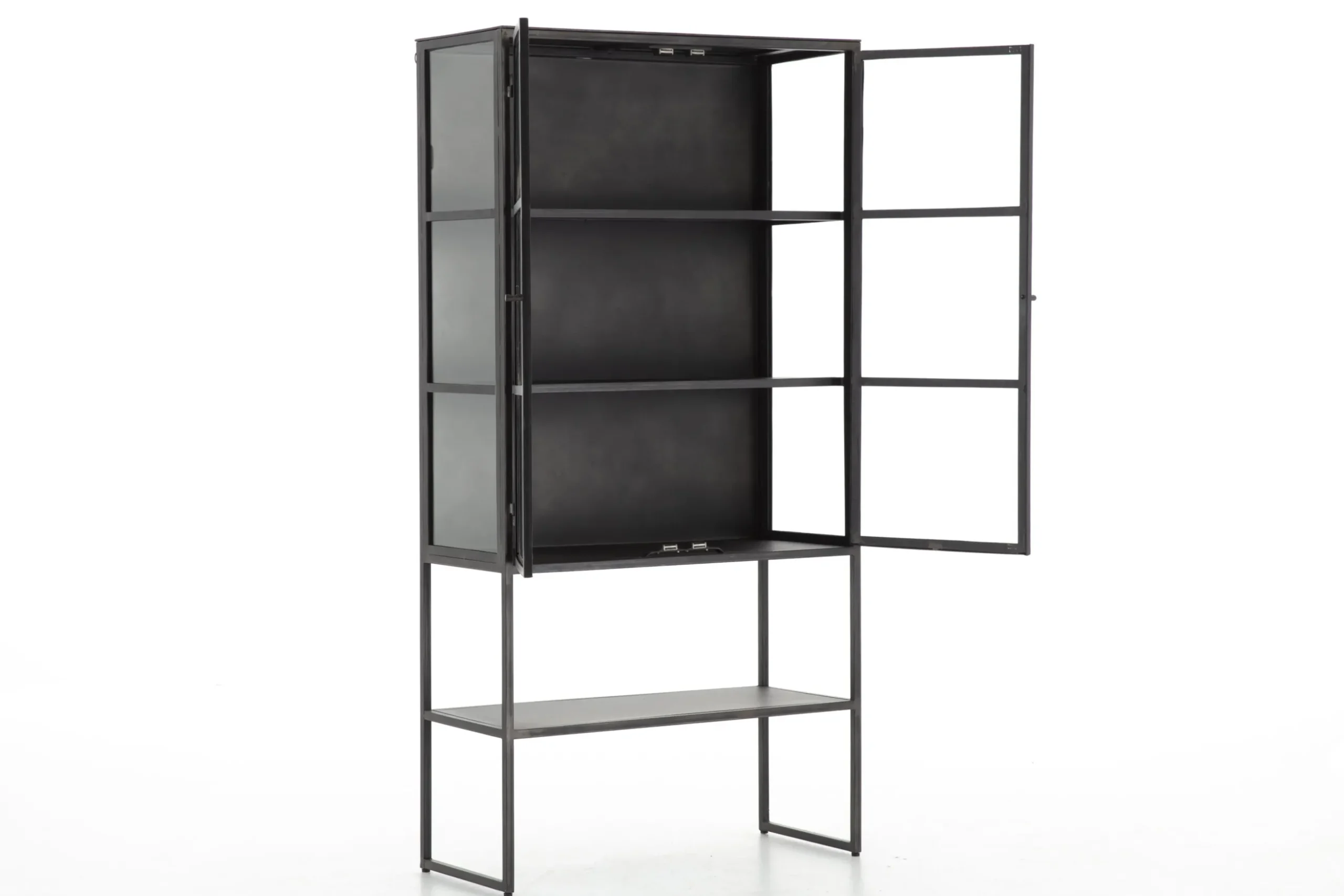 Laurance, Display Cabinet, Black, Metal, 2 Doors