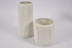Laurena, Vase, Ceramic, Latte, S