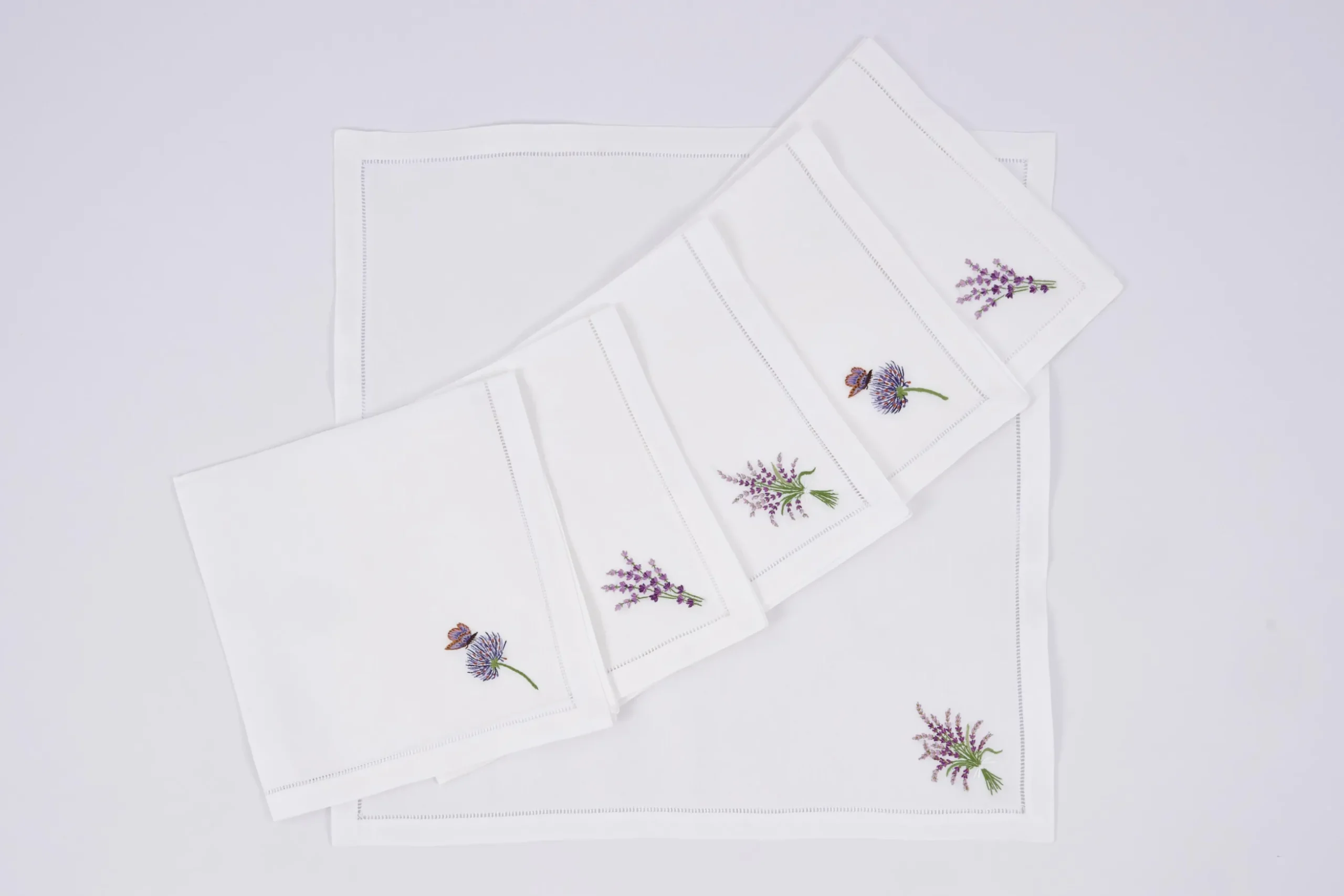 Lavender, Napkin, Embroidery, Set Of 6