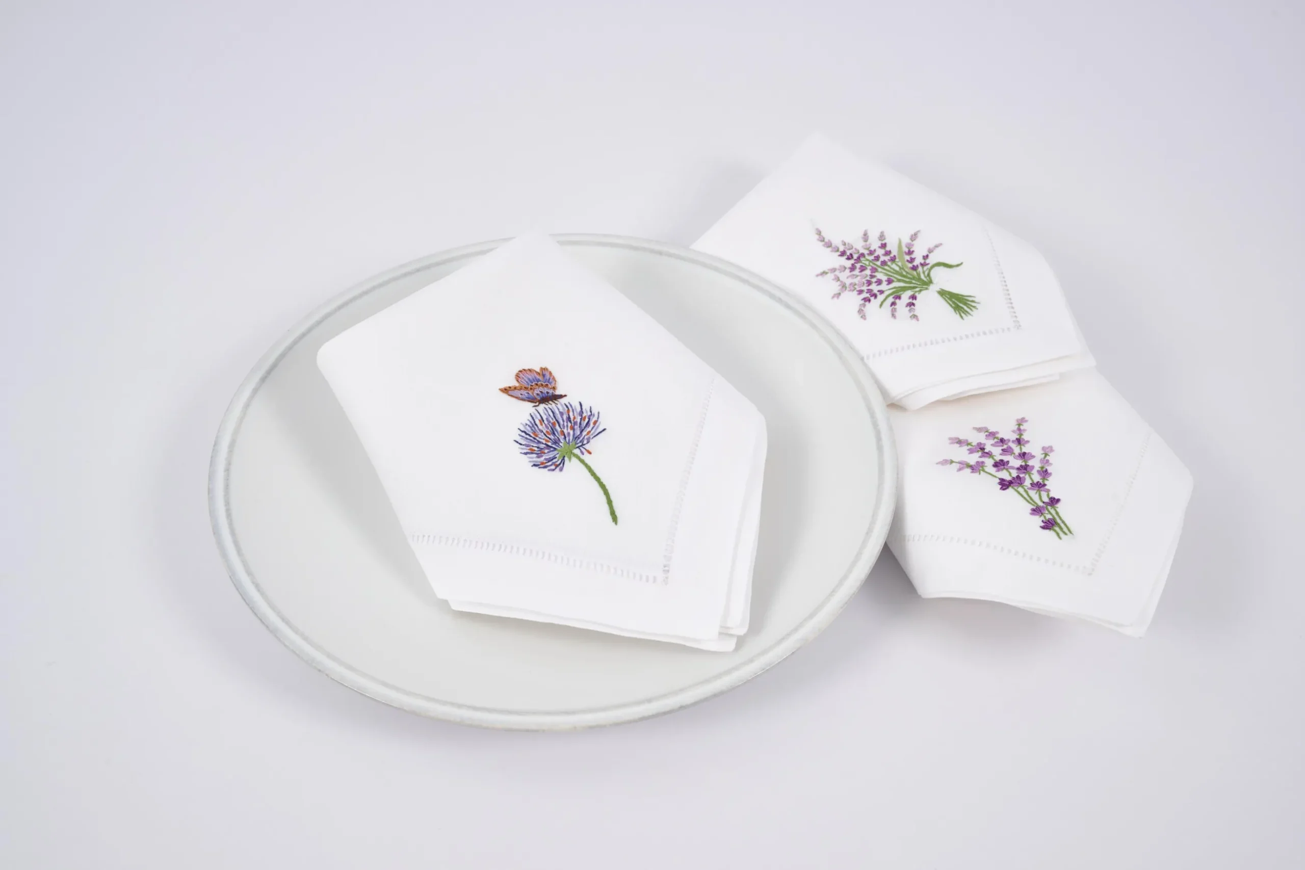 Lavender, Napkin, Embroidery, Set Of 6