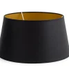 Lindro, Lampshade, Black And Gold, Cylinder, 35 Cm