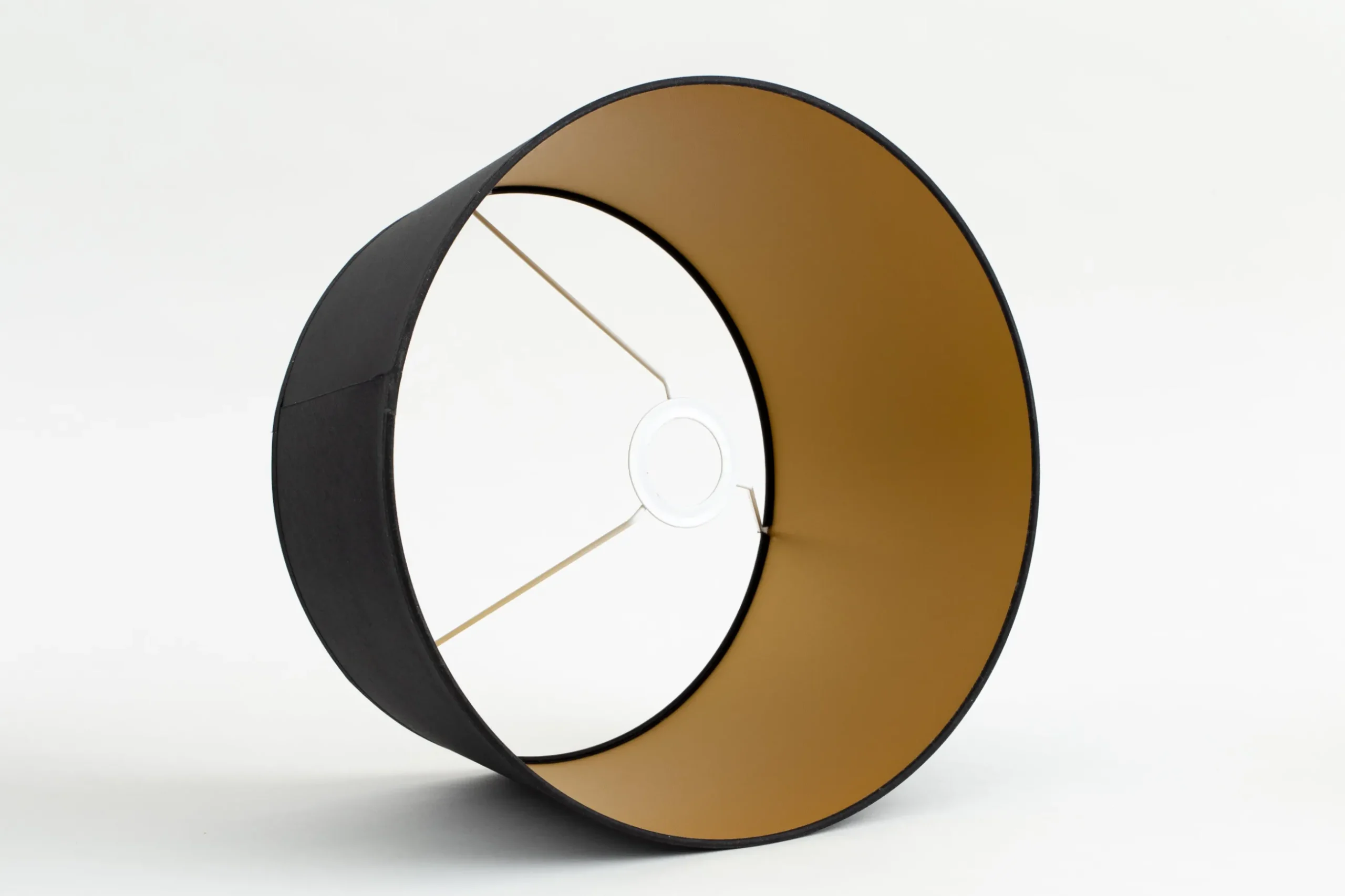 Lindro, Lampshade, Black And Gold, Cylinder, 35 Cm