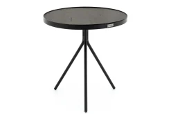 Madison, Side Table, Oak And Metal, Round, 45 Cm, Dark Brown