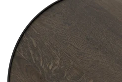 Madison, Side Table, Oak And Metal, Round, 45 Cm, Dark Brown
