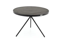 Madison, Side Table, Oak And Metal, Round, 60 Cm, Dark Brown