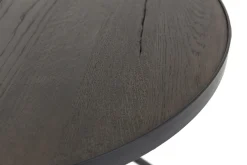 Madison, Side Table, Oak And Metal, Round, 60 Cm, Dark Brown
