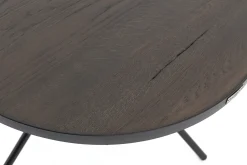 Madison, Side Table, Oak And Metal, Round, 60 Cm, Dark Brown