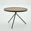 Madison, Side Table, Oak And Metal, Round, 60 Cm, Light Brown