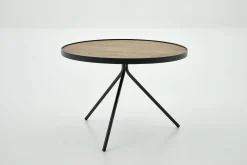 Madison, Side Table, Oak And Metal, Round, 60 Cm, Light Brown
