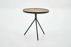 Madison, Side Table, Oak And Metal, Round, 45 Cm, Light Brown