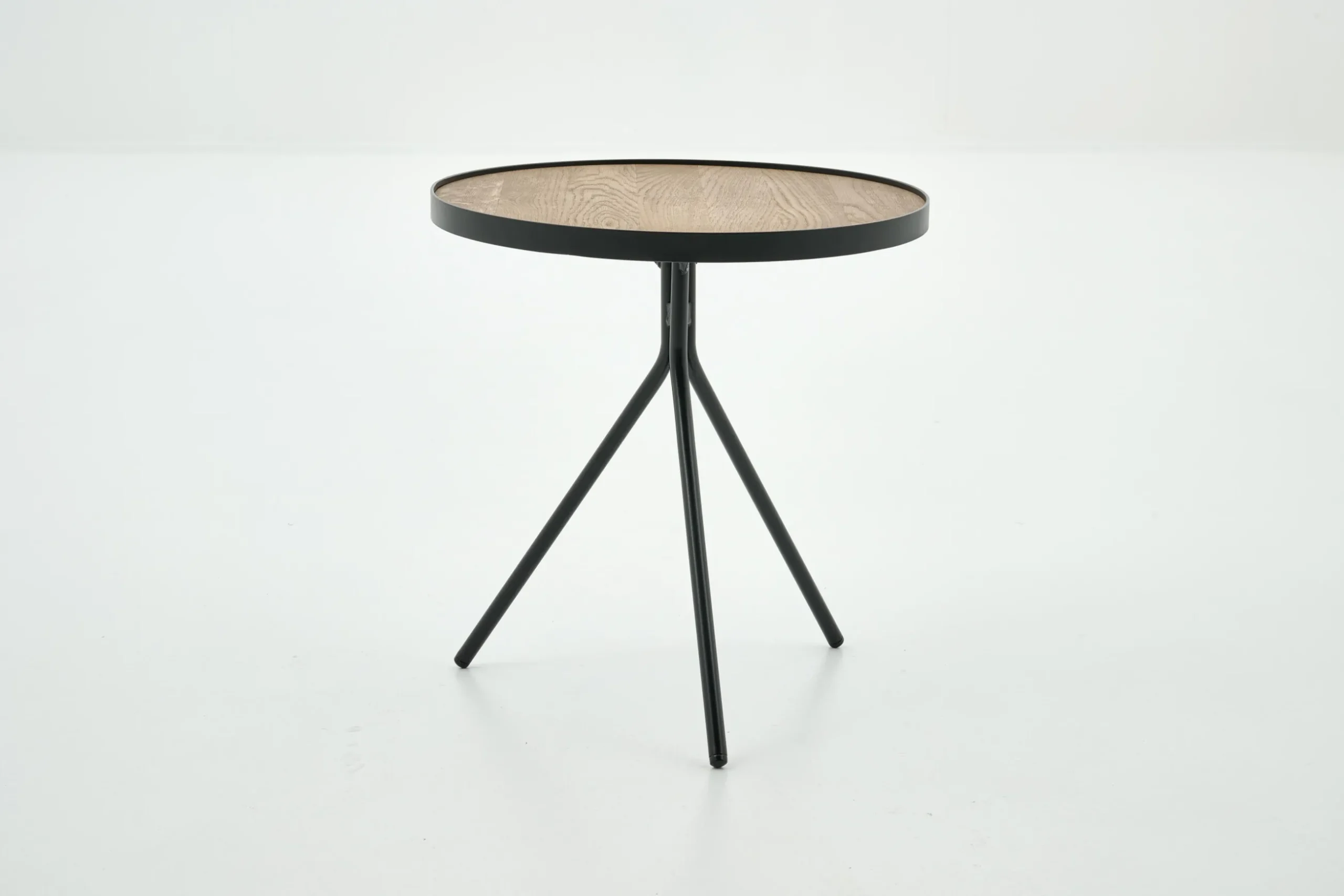 Madison, Side Table, Oak And Metal, Round, 45 Cm, Light Brown