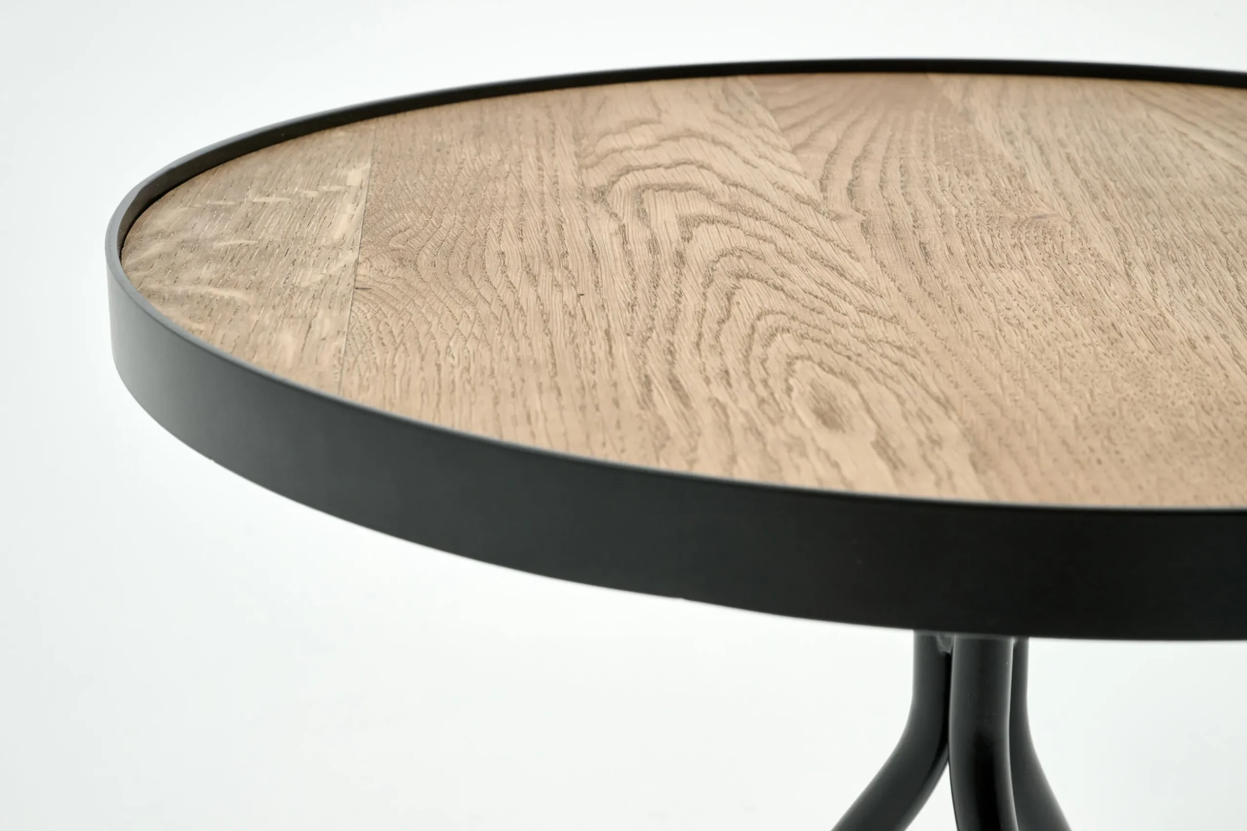Madison, Side Table, Oak And Metal, Round, 45 Cm, Light Brown