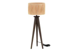 Maeve, Table Lamp With Shade, Wood And Raffia