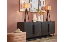 Maeve, Table Lamp With Shade, Wood And Raffia