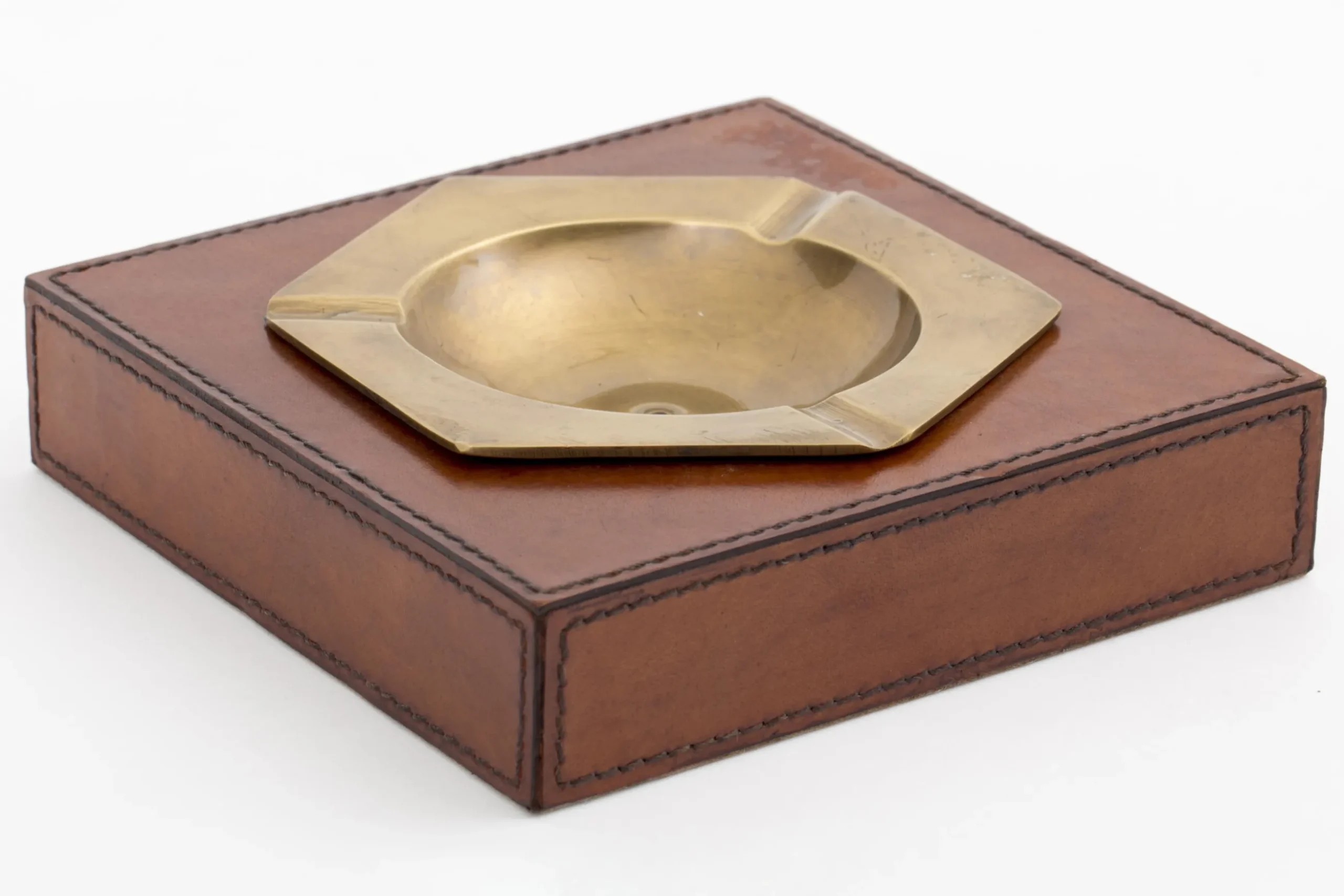 Manhattan, Ashtray, Brown Leather