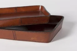 Manhattan, Tray, Brown Leather, L