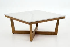 Marnix, Coffee Table, Oak And Stone, 90X90