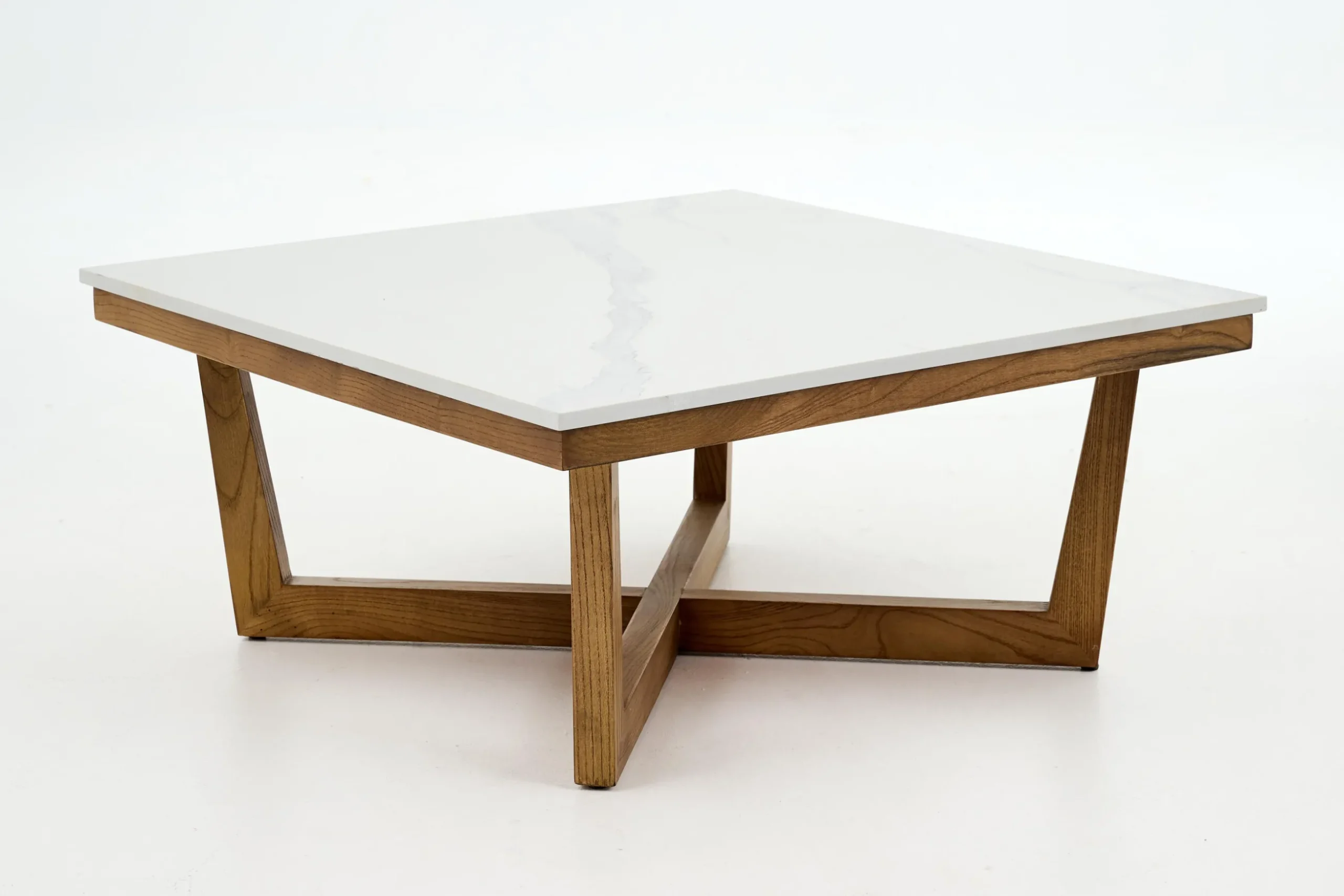 Marnix, Coffee Table, Oak And Stone, 90X90