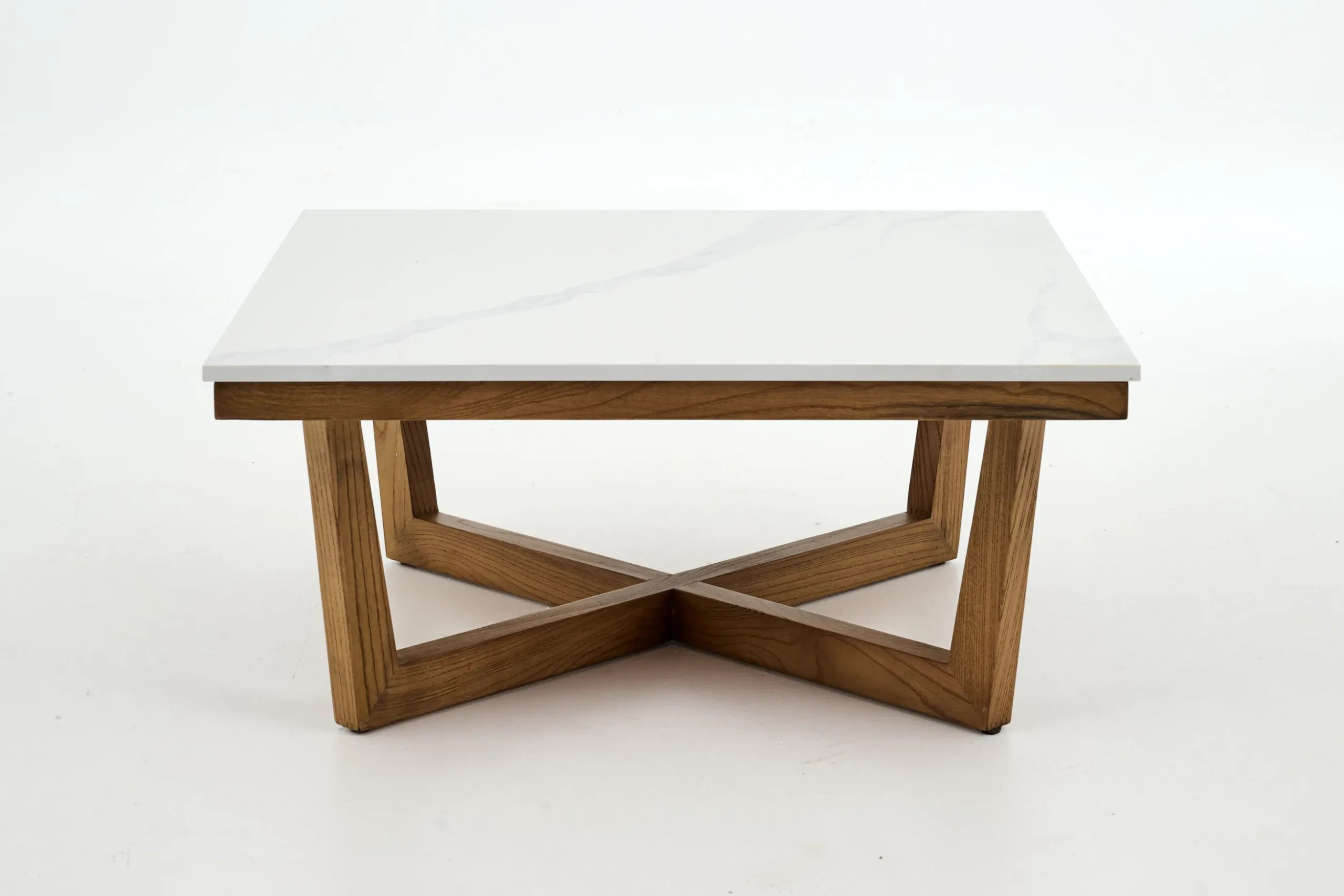 Marnix, Coffee Table, Oak And Stone, 90X90