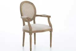 Medy, Armchair, Oak, Natural Linen
