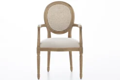 Medy, Armchair, Oak, Natural Linen