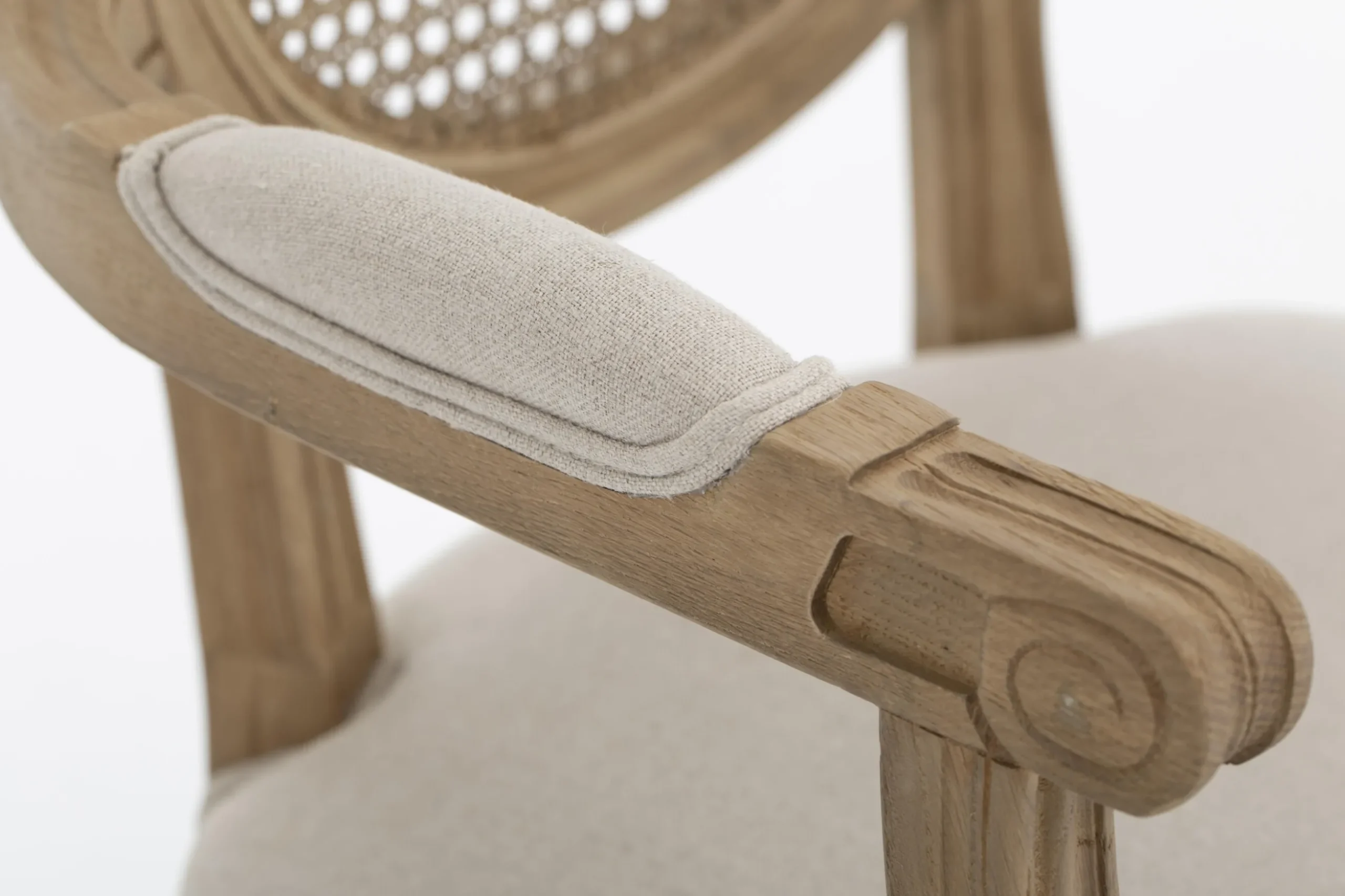 Medy, Armchair, Oak, Natural Linen