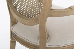 Medy, Armchair, Oak, Natural Linen
