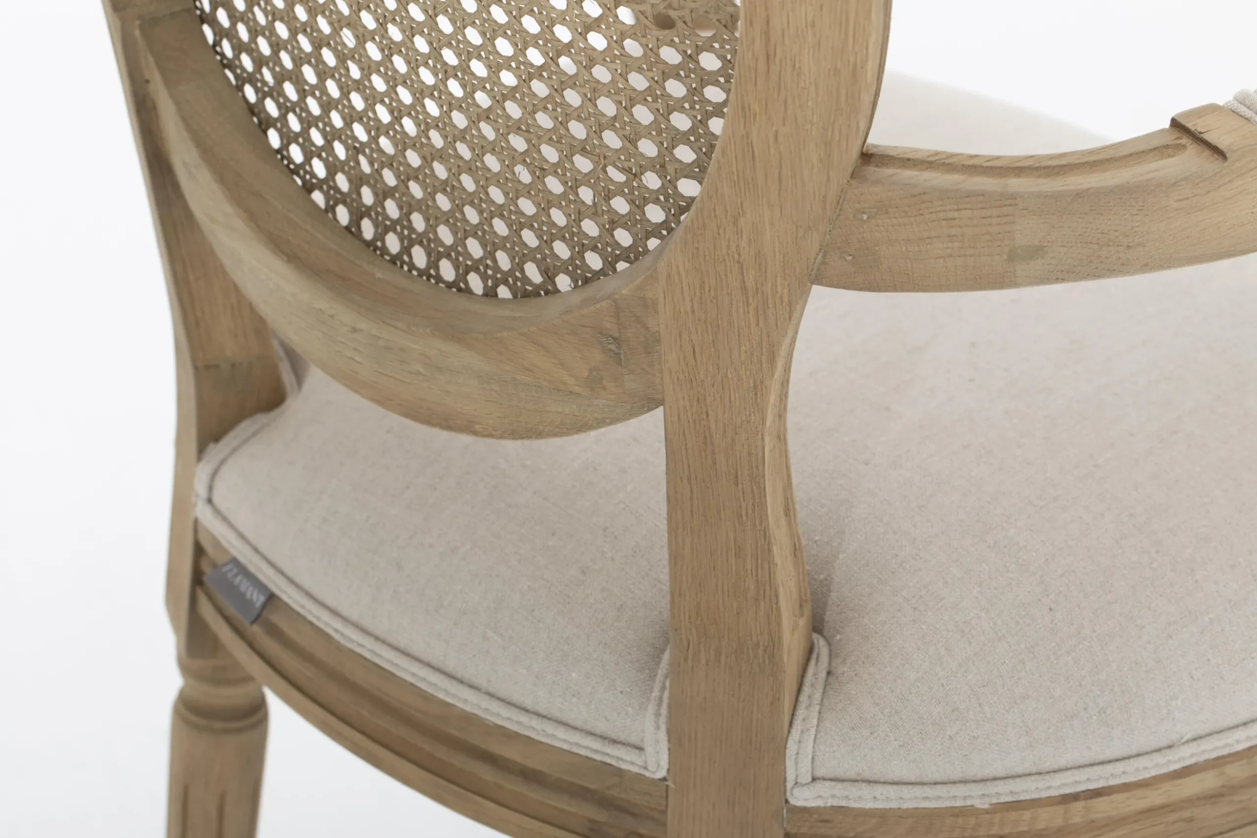 Medy, Armchair, Oak, Natural Linen