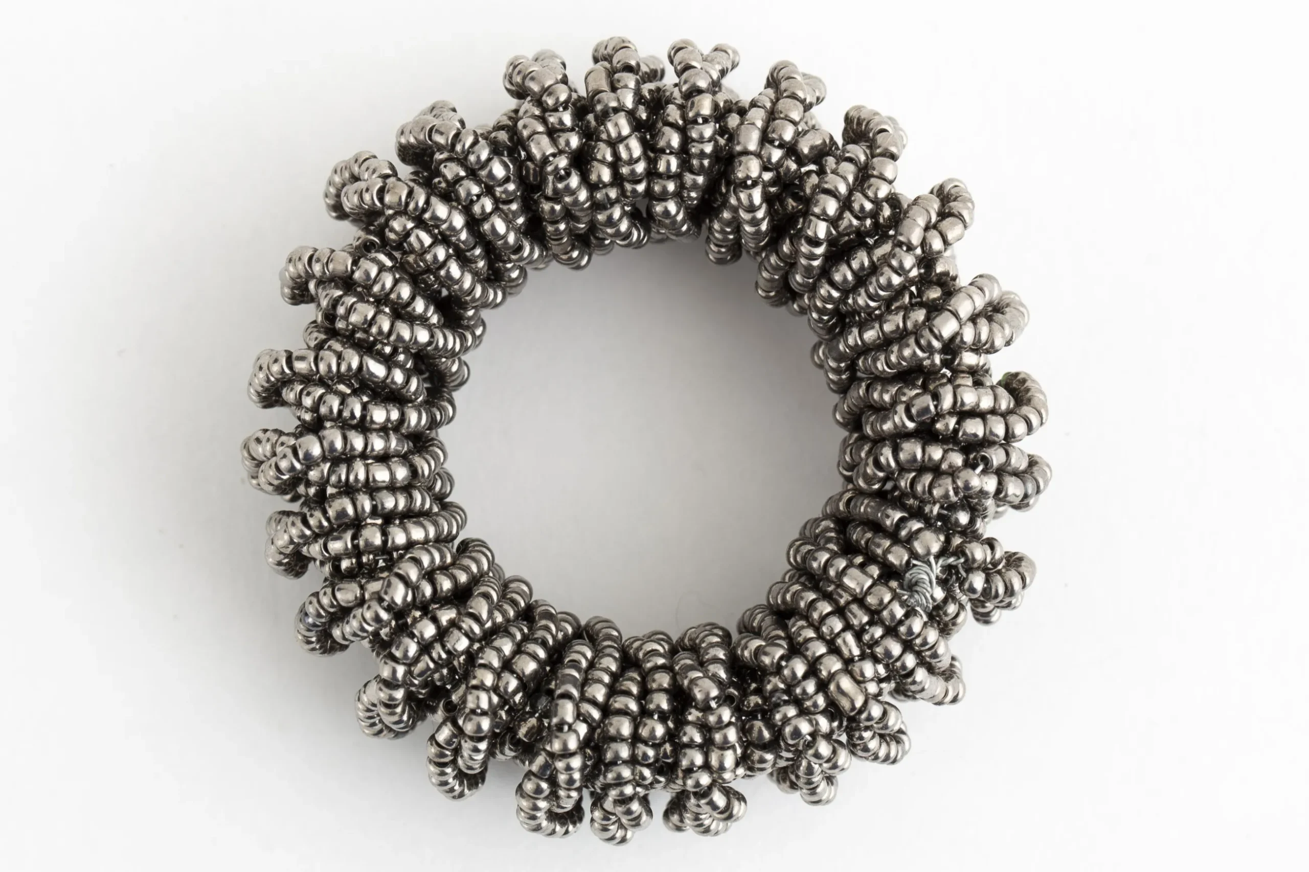 Meina, Napkin Ring, Beads, Grey