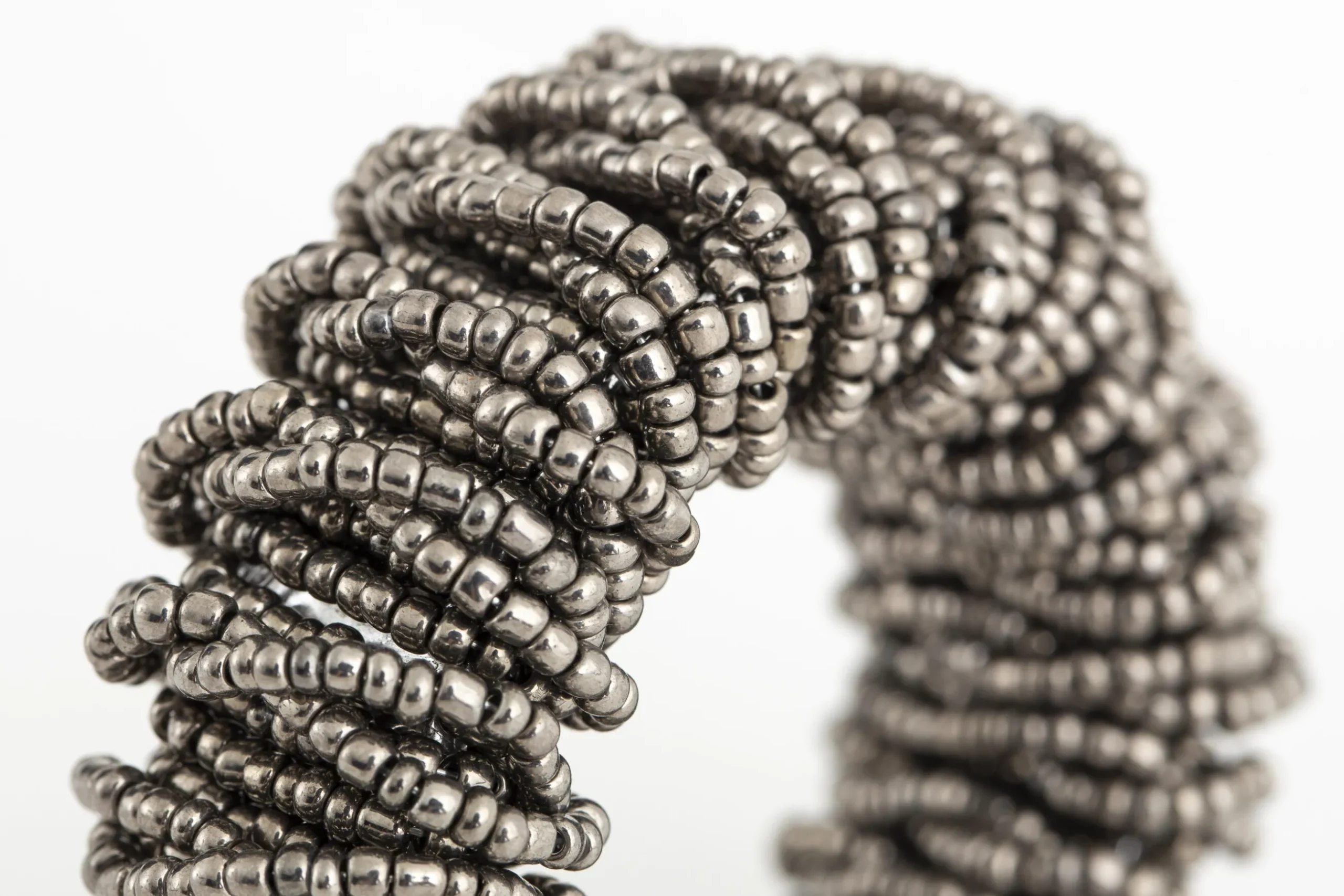 Meina, Napkin Ring, Beads, Grey