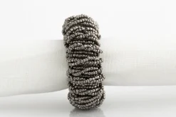 Meina, Napkin Ring, Beads, Grey
