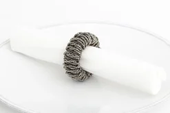 Meina, Napkin Ring, Beads, Grey