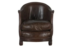 Melbury, Club Armchair, Dark Brown, Leather