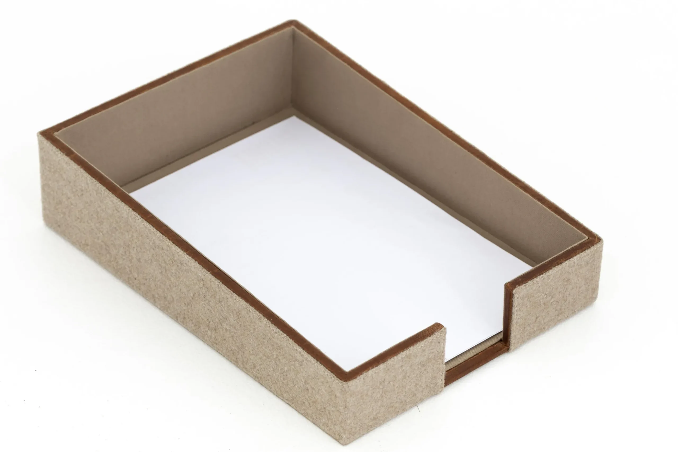 Milburn, Paper Tray, Wool And Leather