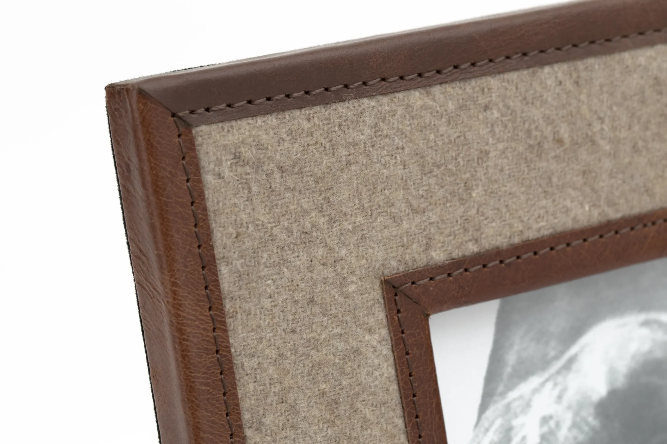 Milburn, Picture Frame, Wool And Leather, 15X20