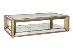 Mitchell, Coffee Table, Rectangular, Mirror Glass And Wood, 160X80