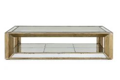 Mitchell, Coffee Table, Rectangular, Mirror Glass And Wood, 160X80