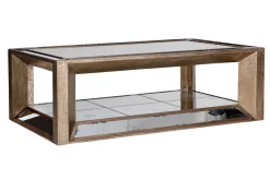 Mitchell, Coffee Table, Rectangular, Mirror Glass And Wood, 120X70