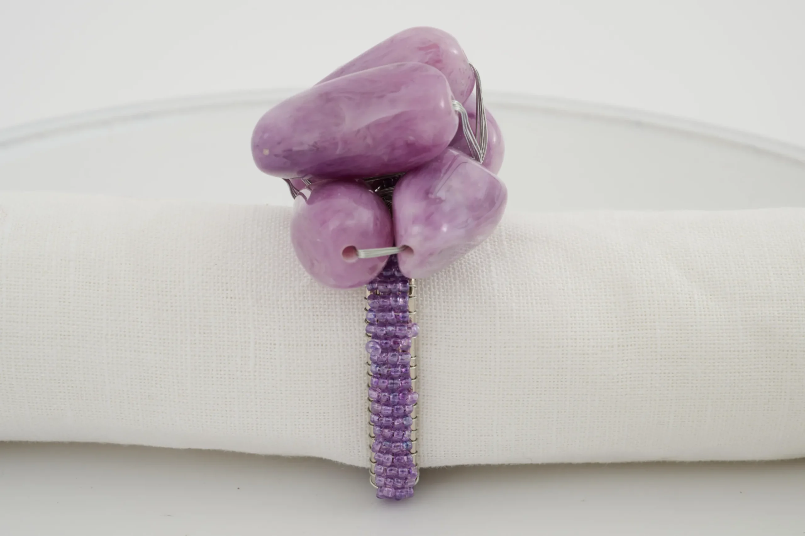 Naoh, Napkin Ring, Beads, Purple
