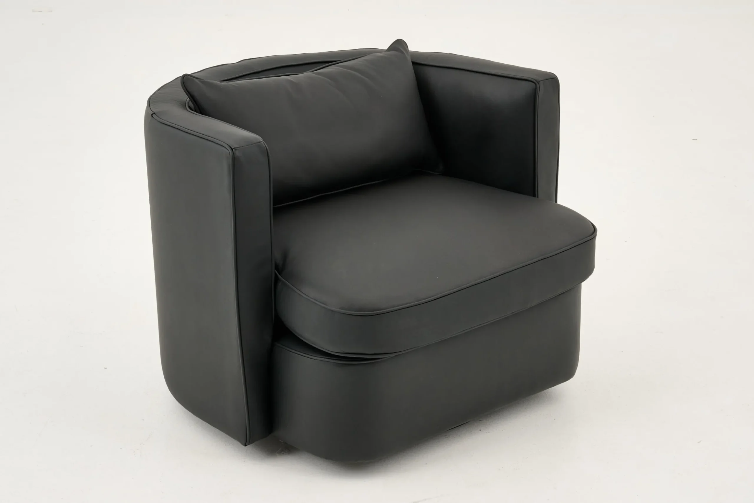 Nelia, Armchair, Leather Black, Rotatable