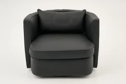 Nelia, Armchair, Leather Black, Rotatable