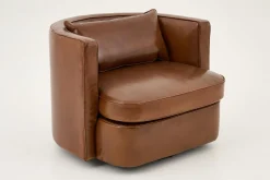Nelia, Armchair, Leather Cognoac, Rotatable