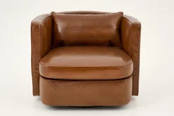Nelia, Armchair, Leather Cognoac, Rotatable