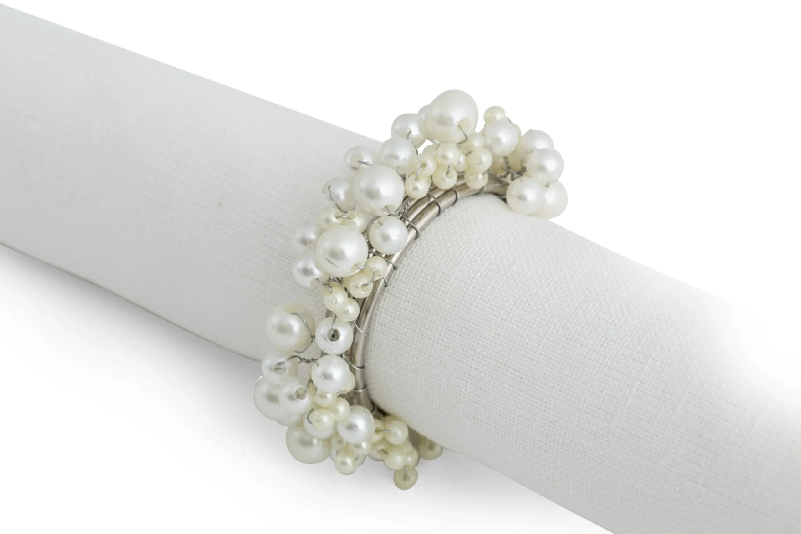 Osaka, Napkin Ring, Beads, Ivory